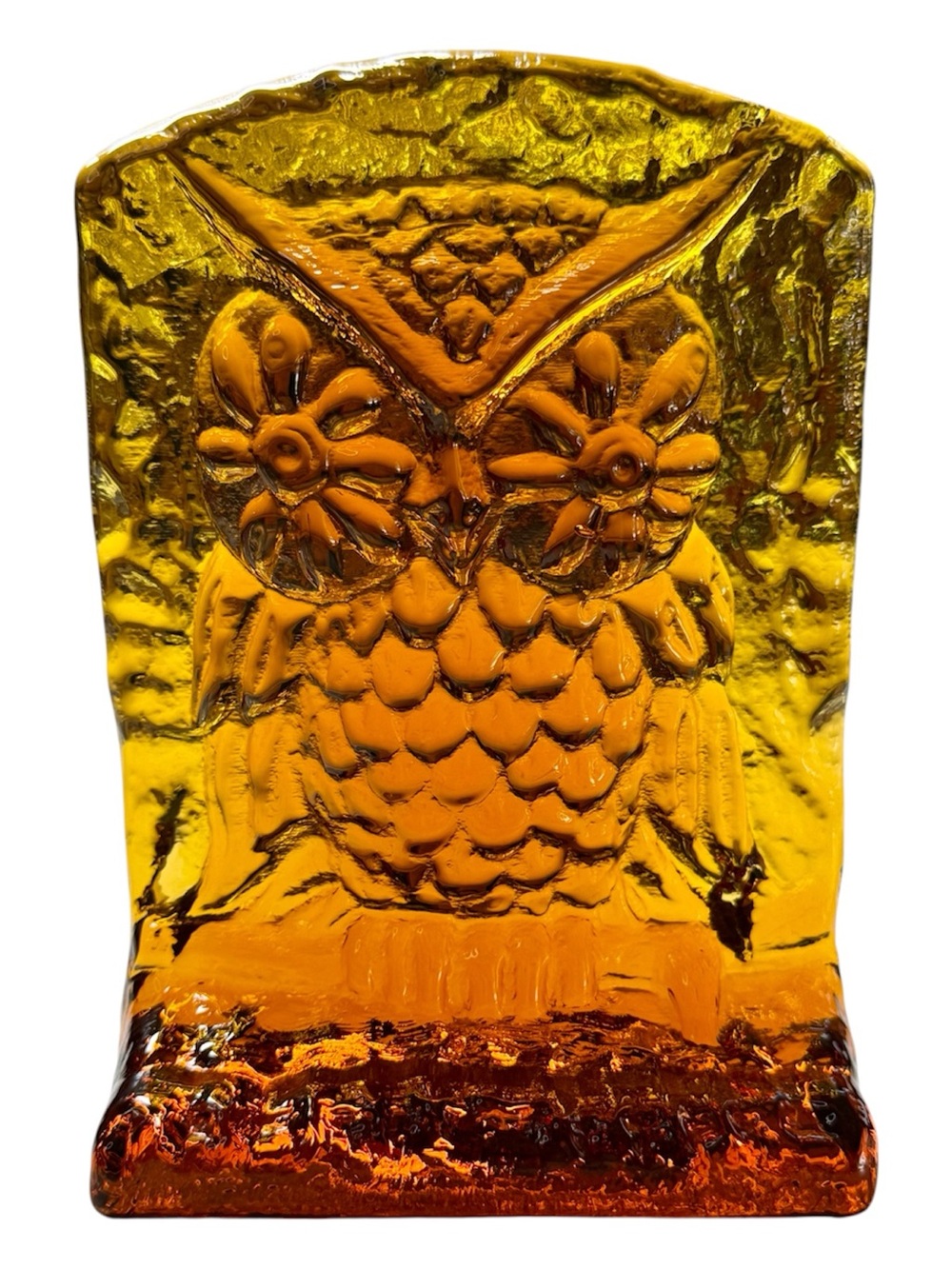 Vintage LE Smith Owl Bookend
"Root Beer" Amber Brown Art Glass
MCM Paperweight